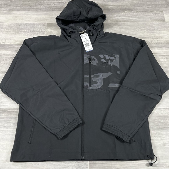 Adidas Originals Men's Small‎ Camo Full Zip Hooded Windbreaker Jacket II8154 NWT